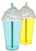 Copo Refresh 550 ml. com tampa sorvete e canudo  